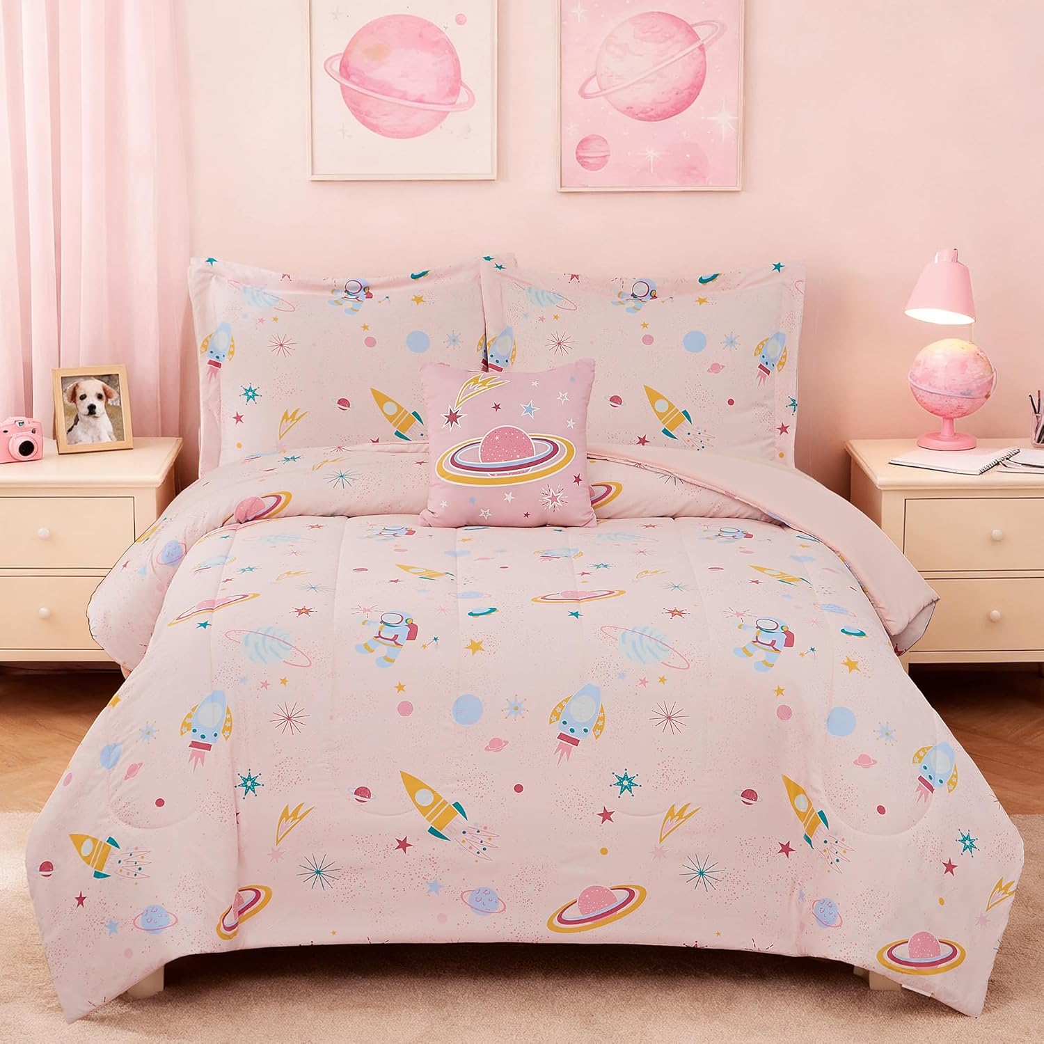 Kids Comforter Set Twin Size for Boys, Glow in The Dark Gamer Bedding Set 1 Comforter, 1 Decor Pillow, 1 Pillow Sham, Twin XL Comforter Set Dorm Bedding