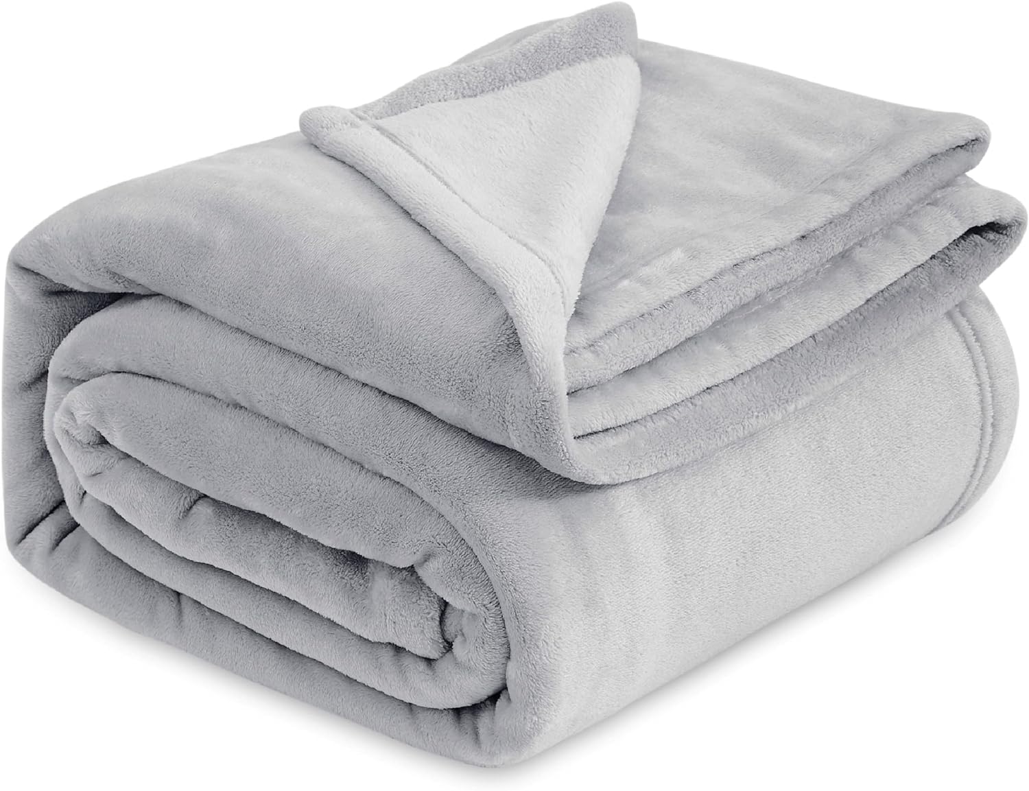 Bedsure GentleSoft Fleece Bed Blankets Queen Size Grey - Soft Lightweight Fuzzy Cozy Luxury Fall Blanket Microfiber, Room Home Decor Christmas Decorations Gifts for Women and Men, 90x90 inches