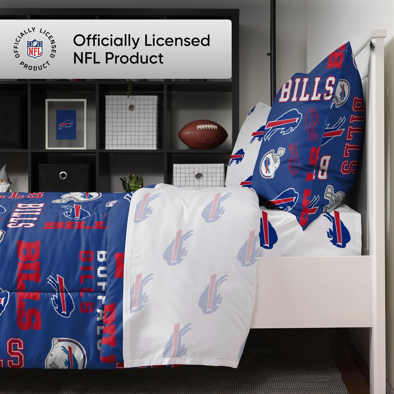 FOCO Unisex-Adult NFL Team Logo Bed in a Bag Comforter, Sheets, Pillow Cases Bedding 5-Piece Set
