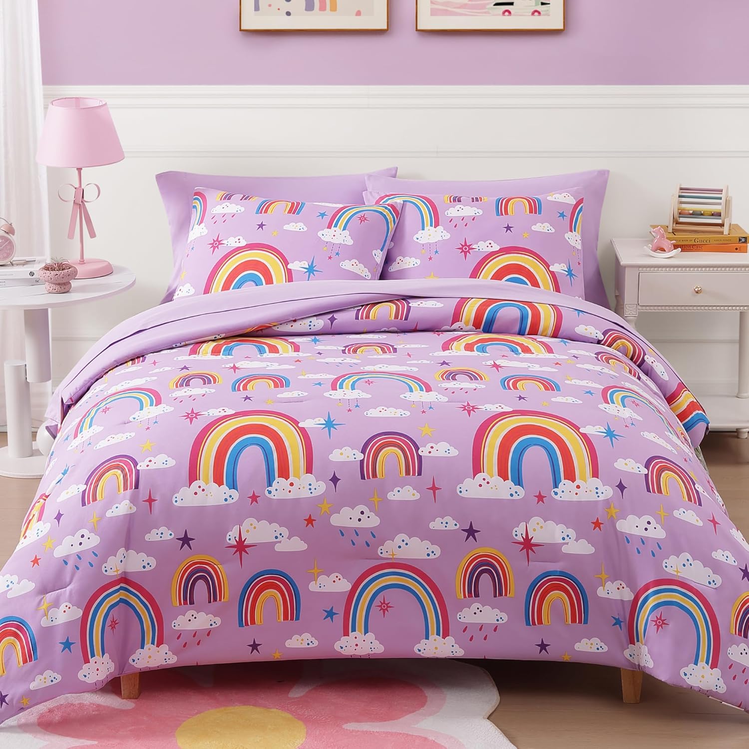 Twin Kids Comforter Set - 5 Pieces Twin Bedding Sets for Boys, Glow in The Dark Space Bed in A Bag with Sheets