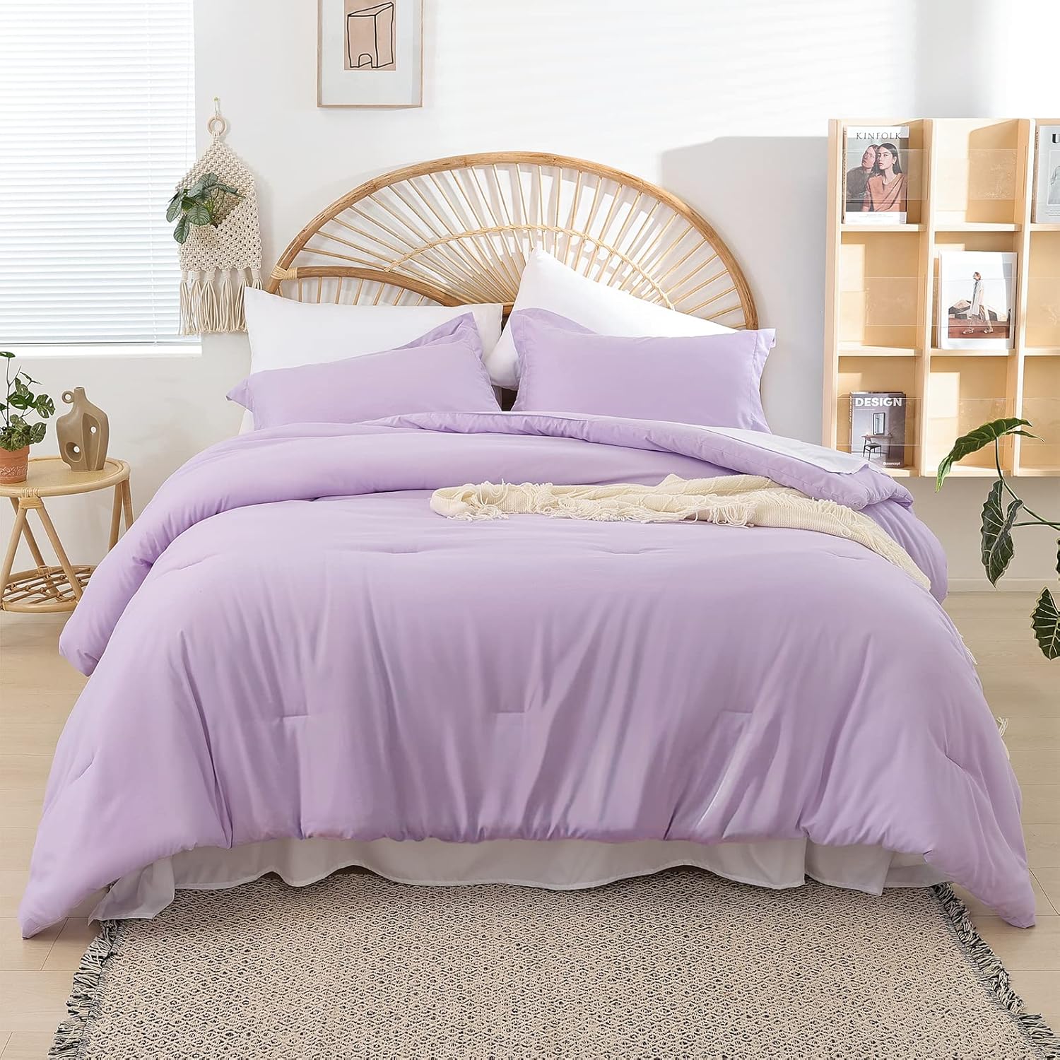 weigelia King Size Comforter Set 7 Pieces Oatmeal Comforter Set King Bed in a Bag Soft Fluffy Bedding Comforter with Sheets, Pillow Shams and Pillowcases for All Season