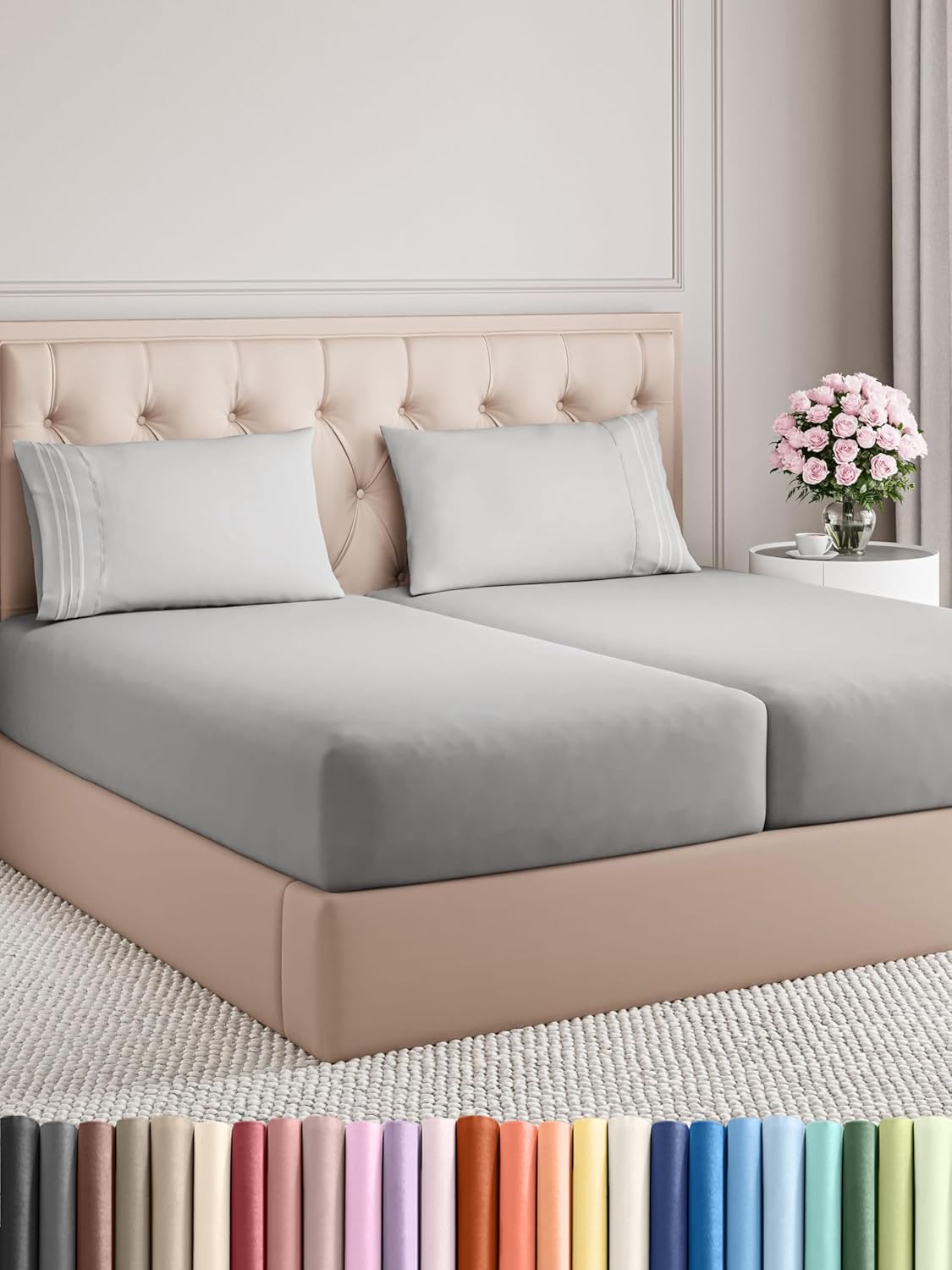 Twin Size 3 Piece Sheet Set - Comfy Breathable & Cooling Bed Sheets Set - Hotel Luxury Bedding for Women, Men, Kids, Teens, Boys & Girls - Deep Pockets, Ultra-Soft and Wrinkle Free - Oeko-Tex - White