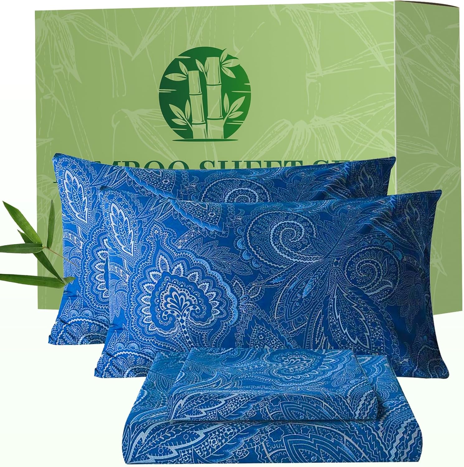 Bedlifes Queen Sheet Set Ultra Soft Breathable Silky Flower Bed Sheets Deep Pocket 100% Microfiber Bedding Sheets 4 Piece Queen Size Floral Spring