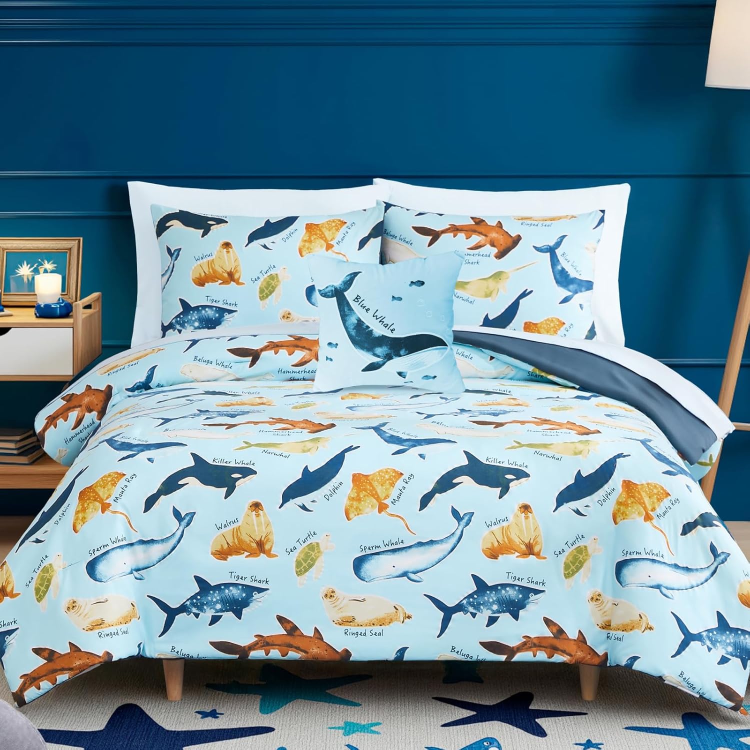 Kids Comforter Set Twin Size for Boys, Glow in The Dark Gamer Bedding Set 1 Comforter, 1 Decor Pillow, 1 Pillow Sham, Twin XL Comforter Set Dorm Bedding