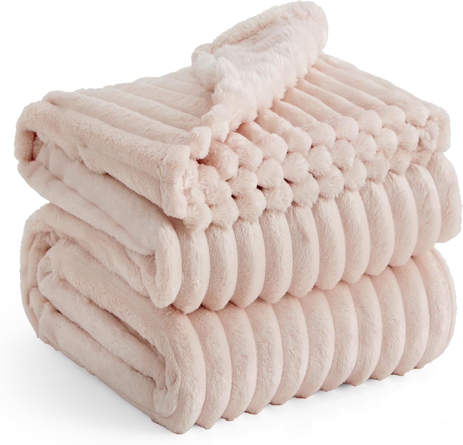 Bedsure GentleSoft Blankets Queen Size for Bed - Cozy Soft Sofa Couch Cover Blankets for Women, Cute Large Bedding Fleece Throws for Girls, Off White, 90x90 Inches