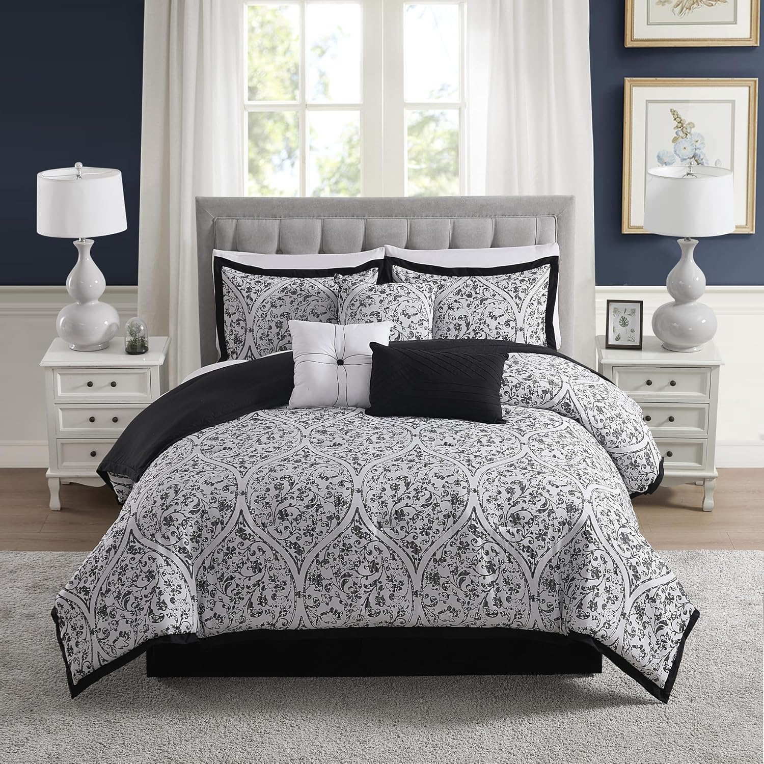 Sweet Home Collection 5 Piece Comforter Set Bag Solid Color All Season Soft Down Alternative Blanket & Luxurious Microfiber Bed Sheets, Gray, Twin