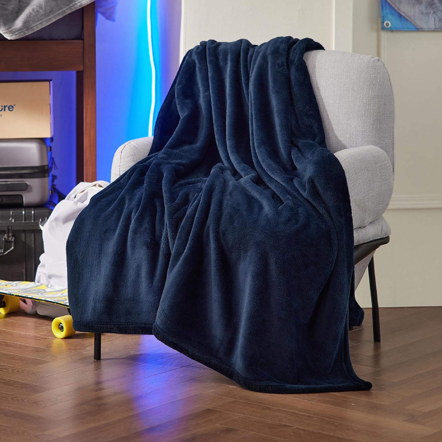 Bedsure GentleSoft Fleece Bed Blankets Queen Size Grey - Soft Lightweight Fuzzy Cozy Luxury Fall Blanket Microfiber, Room Home Decor Christmas Decorations Gifts for Women and Men, 90x90 inches