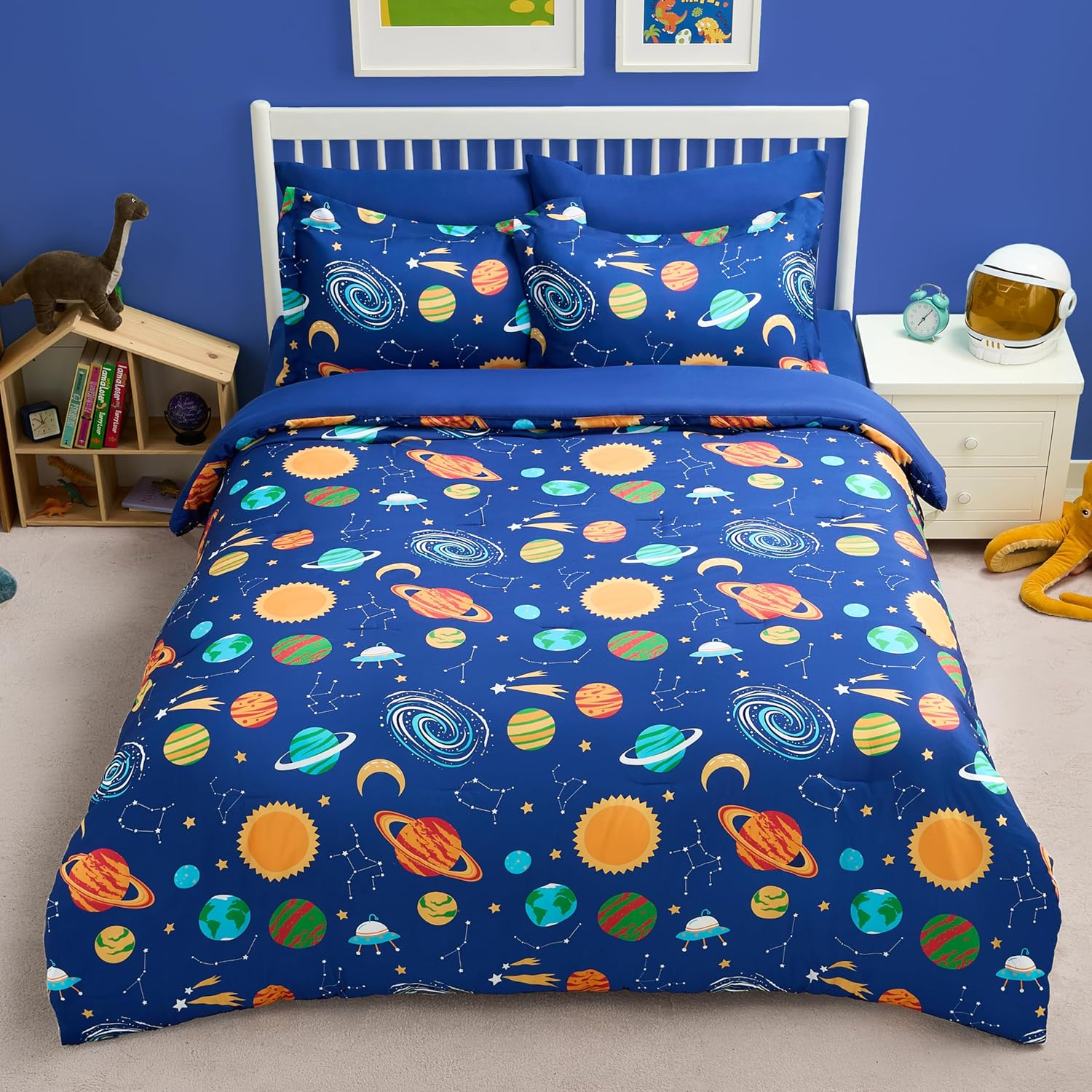 Joiedomi Kid Twin Comforter Set 5 Piece Unicorn Bedding Set for Boys Girls Super Soft Microfiber Bed in a Bag with Comforter Sheets Pillowcase Sham