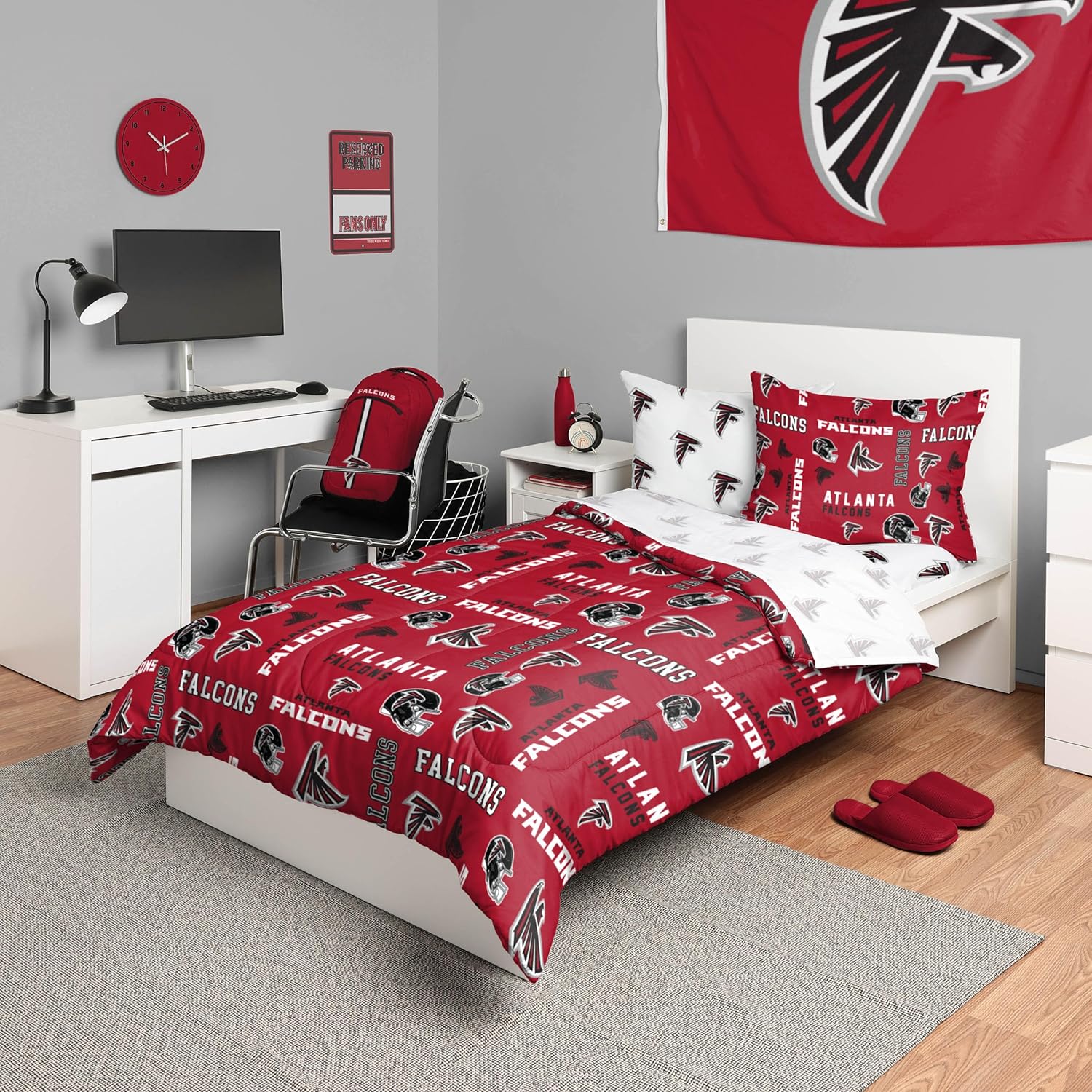 FOCO Unisex-Adult NFL Team Logo Bed in a Bag Comforter, Sheets, Pillow Cases Bedding 5-Piece Set