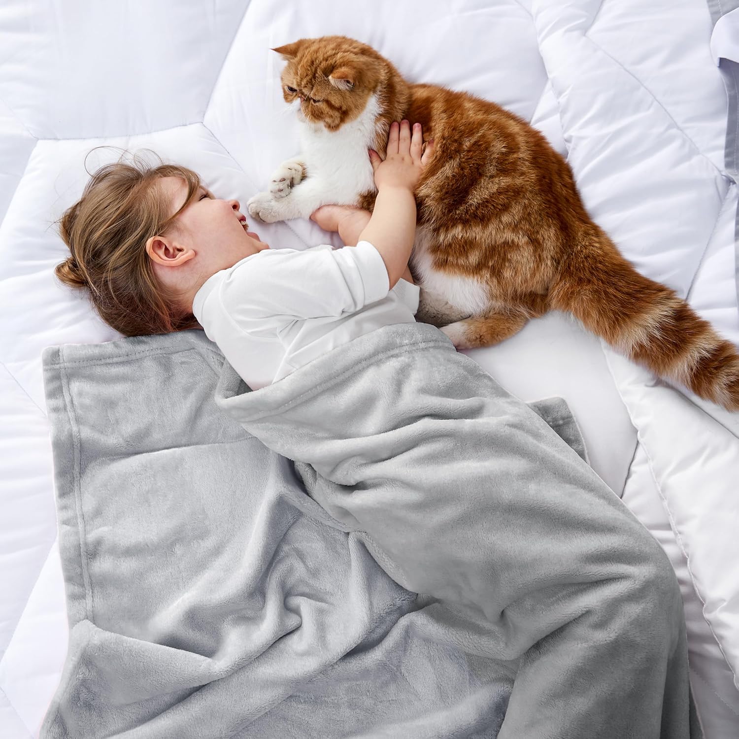 Bedsure GentleSoft Fleece Bed Blankets Queen Size Grey - Soft Lightweight Fuzzy Cozy Luxury Fall Blanket Microfiber, Room Home Decor Christmas Decorations Gifts for Women and Men, 90x90 inches