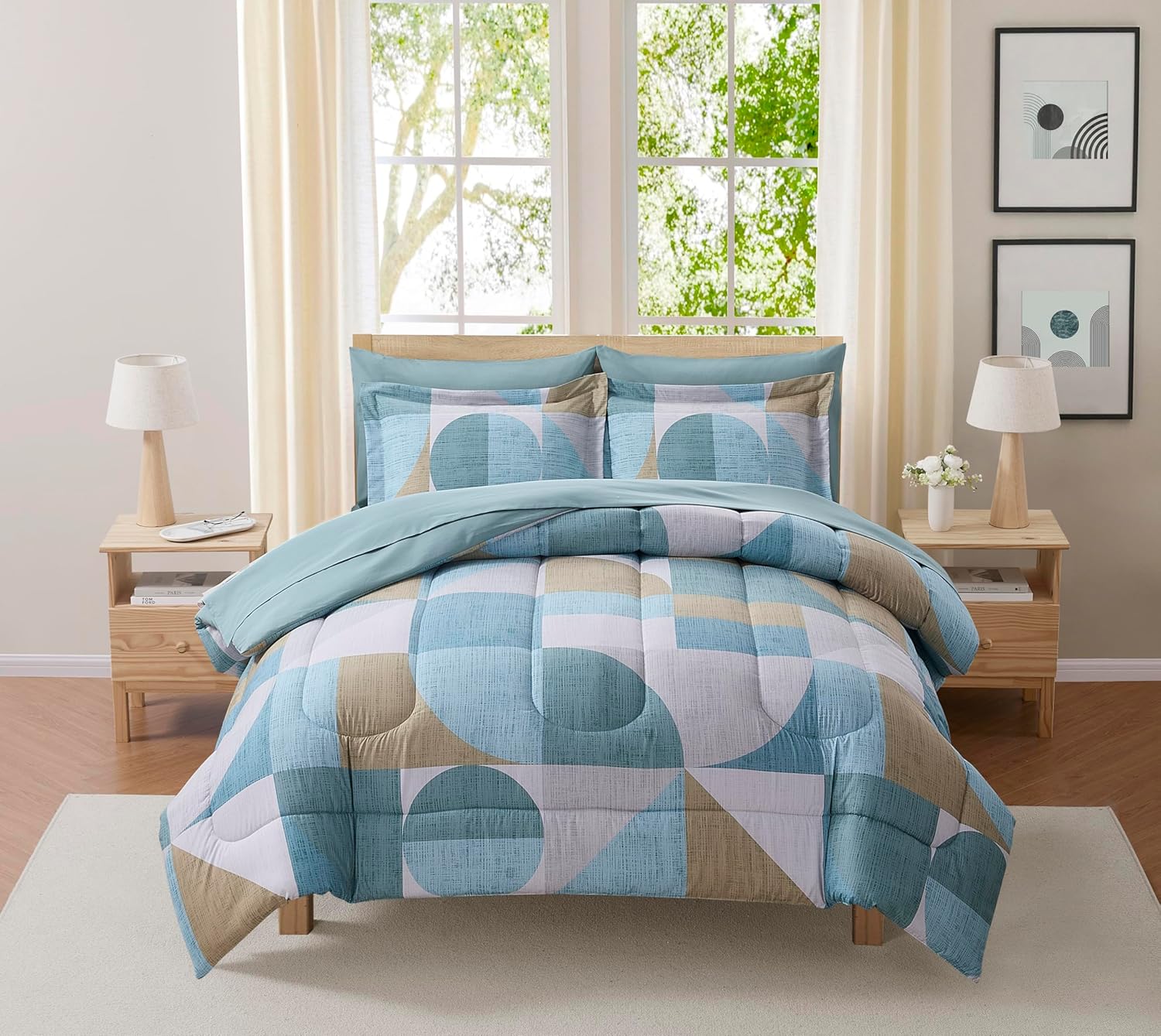 Sweet Home Collection 5 Piece Comforter Set Bag Solid Color All Season Soft Down Alternative Blanket & Luxurious Microfiber Bed Sheets, Black, Twin