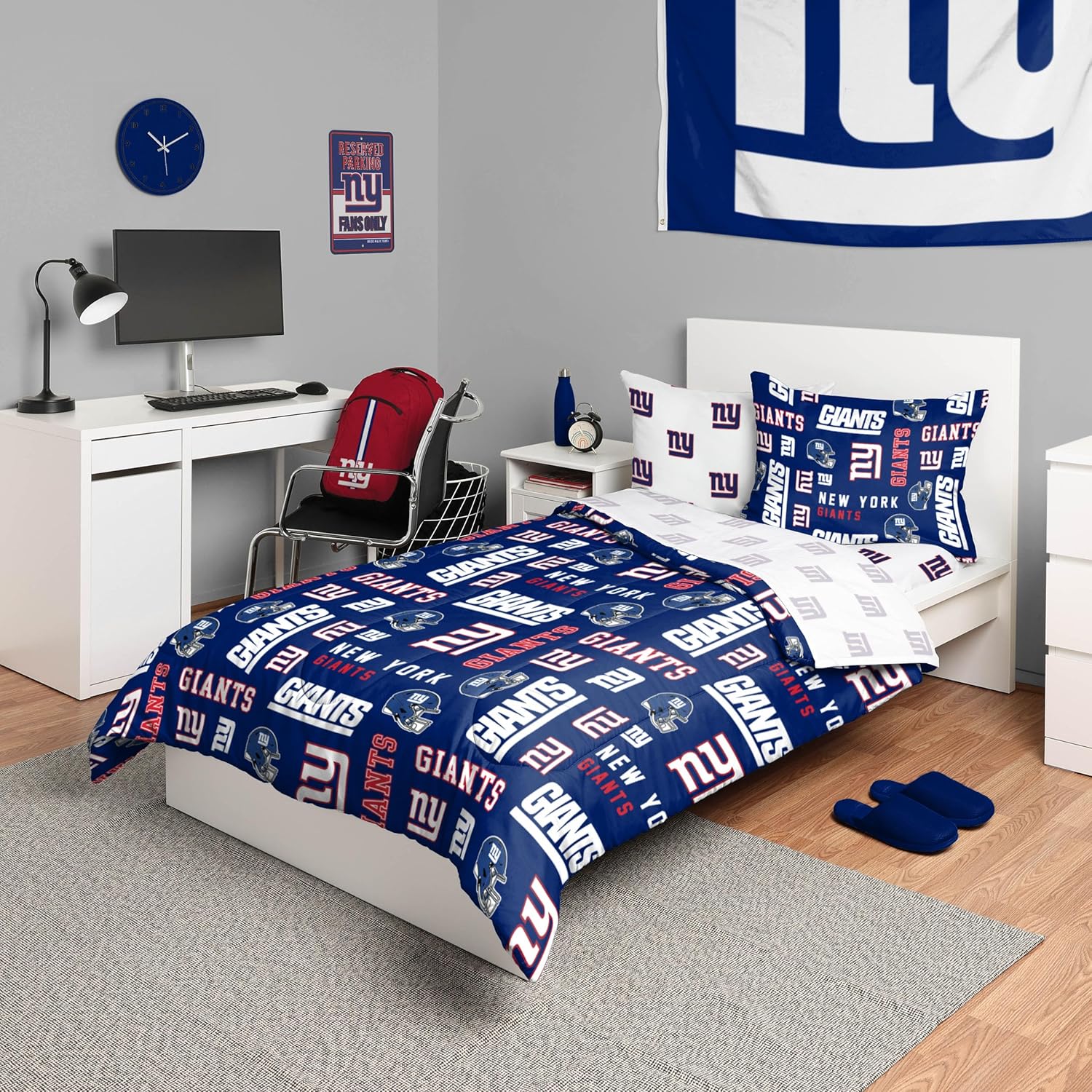 FOCO Unisex-Adult NFL Team Logo Bed in a Bag Comforter, Sheets, Pillow Cases Bedding 5-Piece Set