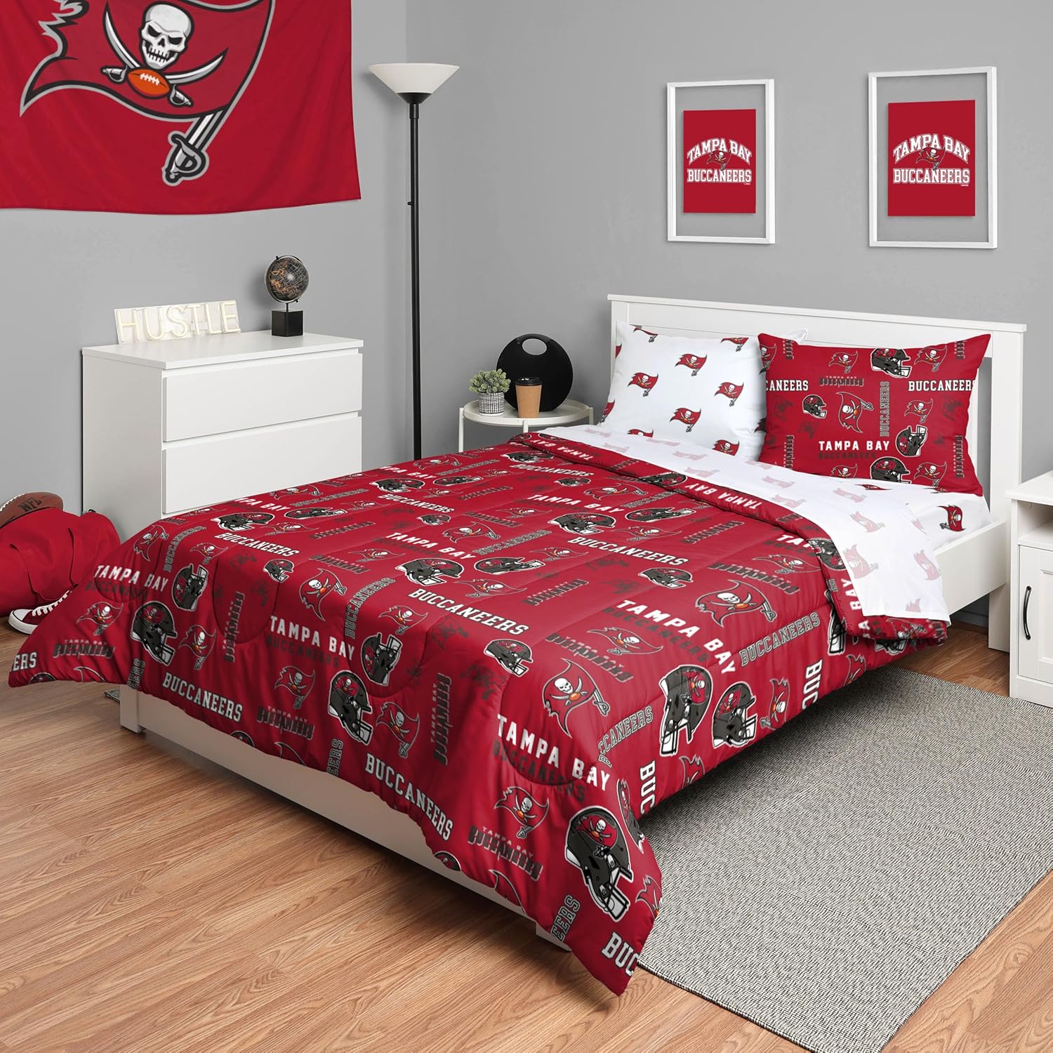 FOCO Unisex-Adult NFL Team Logo Bed in a Bag Comforter, Sheets, Pillow Cases Bedding 5-Piece Set