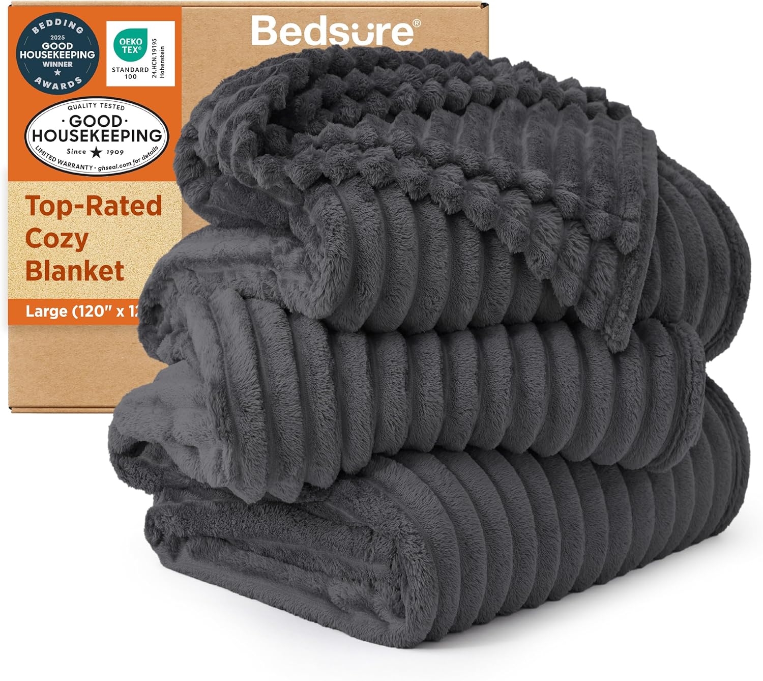 Bedsure GentleSoft Blankets Queen Size for Bed - Cozy Soft Sofa Couch Cover Blankets for Women, Cute Large Bedding Fleece Throws for Girls, Off White, 90x90 Inches