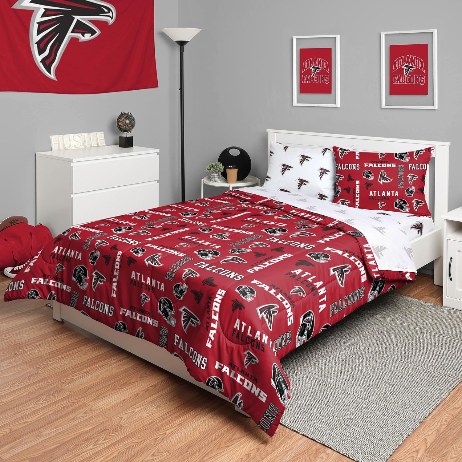 FOCO Unisex-Adult NFL Team Logo Bed in a Bag Comforter, Sheets, Pillow Cases Bedding 5-Piece Set