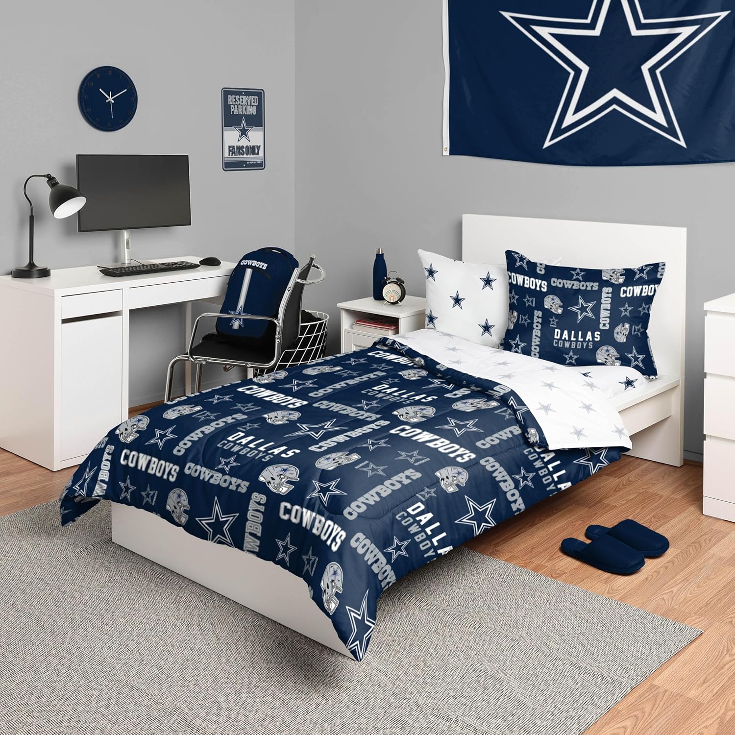FOCO Unisex-Adult NFL Team Logo Bed in a Bag Comforter, Sheets, Pillow Cases Bedding 5-Piece Set