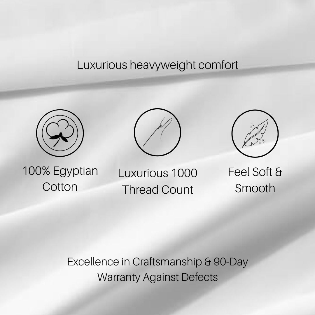 Egyptian Cotton Sheets USA – Oversized with 22 Deep Pockets – Luxury & Heavy 1000 Count