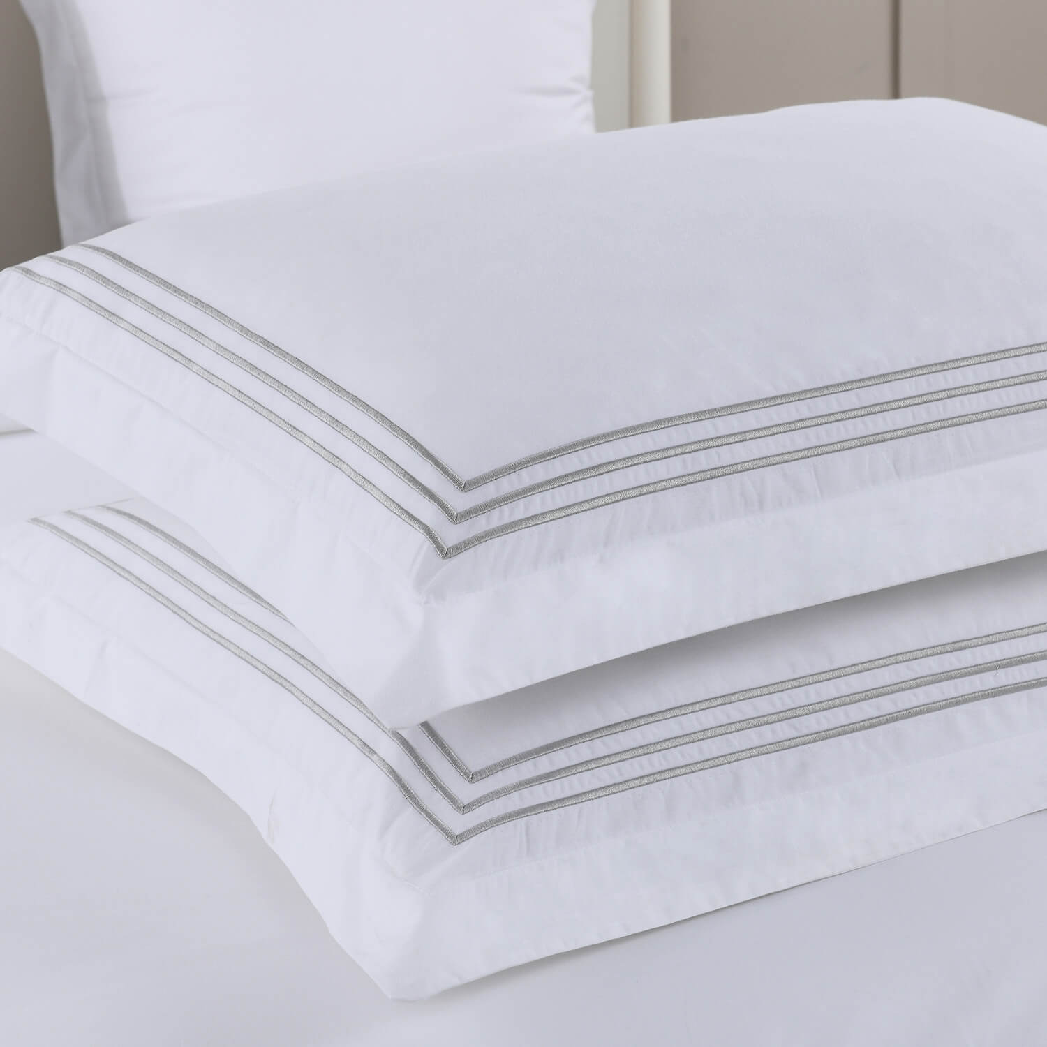 Adeline Percale Embroidered Duvet Cover Set - 100% Cotton