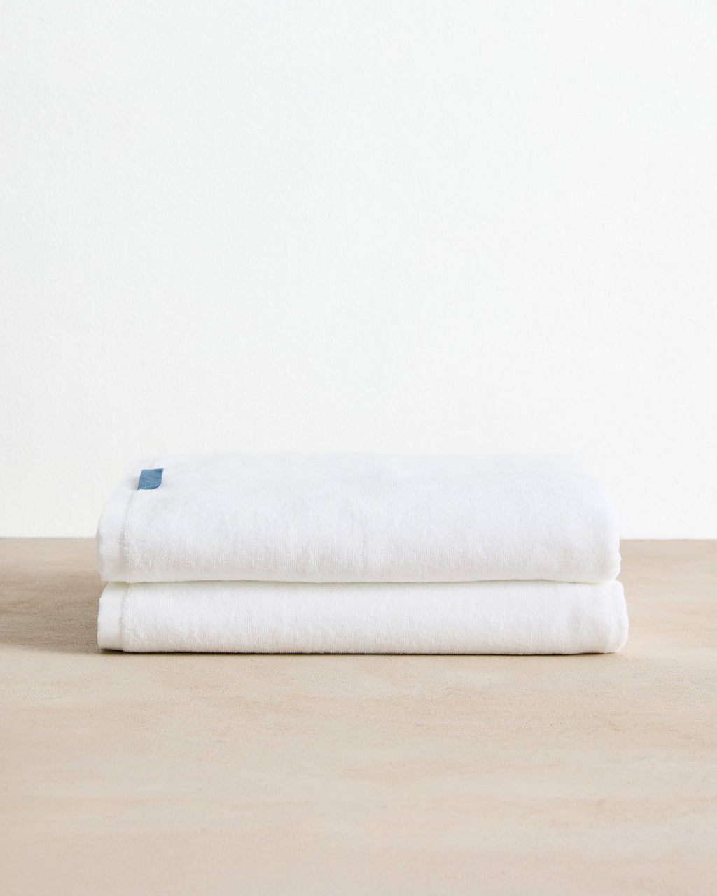 Crisp White Cotton Terry Bath Sheets (Set of Two)