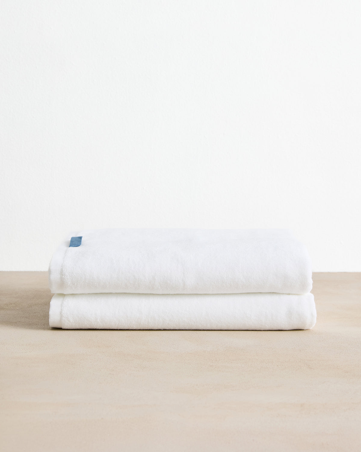 Crisp White Cotton Terry Bath Sheets (Set of Two)