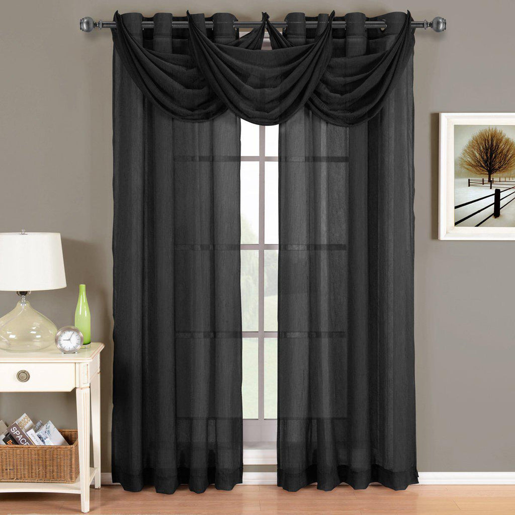 Abri Grommet Crushed Sheer Curtain Panel (Single)