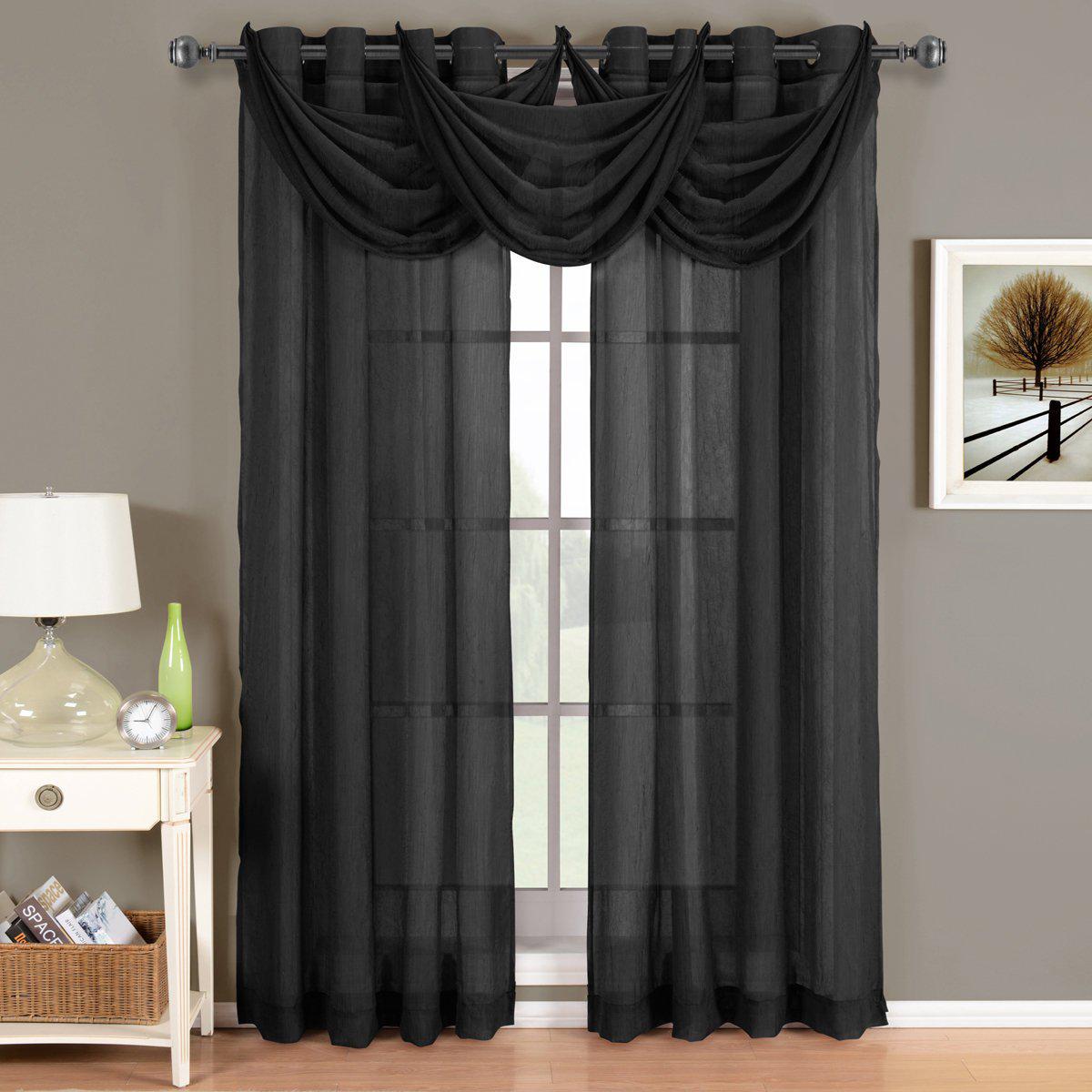 Abri Grommet Crushed Sheer Curtain Panel (Single)