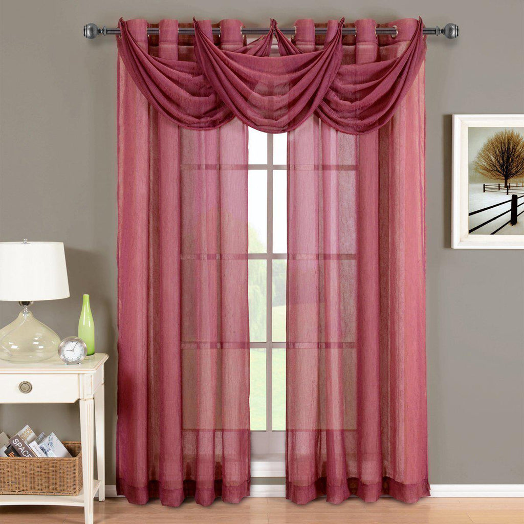 Abri Grommet Crushed Sheer Curtain Panel (Single)
