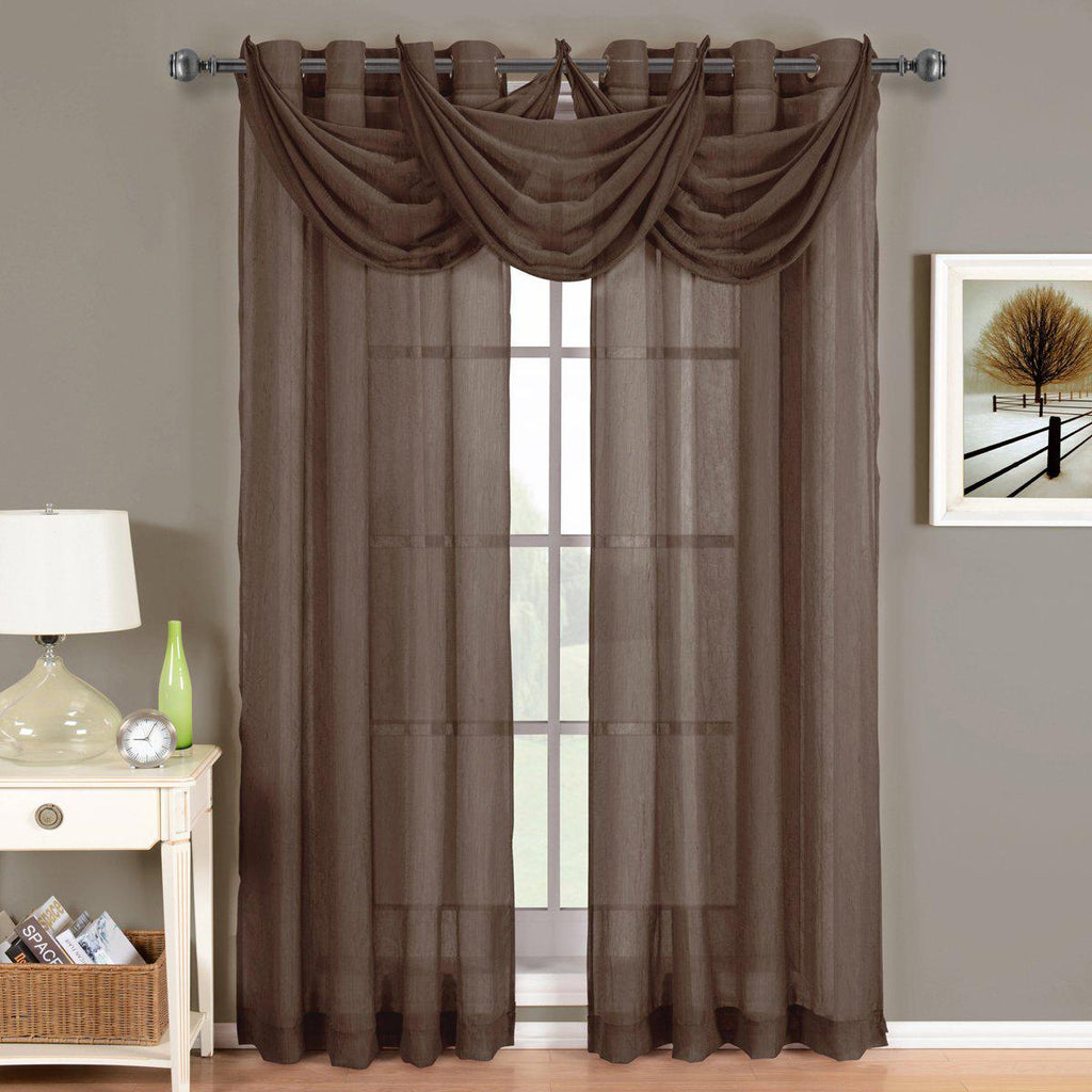 Abri Grommet Crushed Sheer Curtain Panel (Single)
