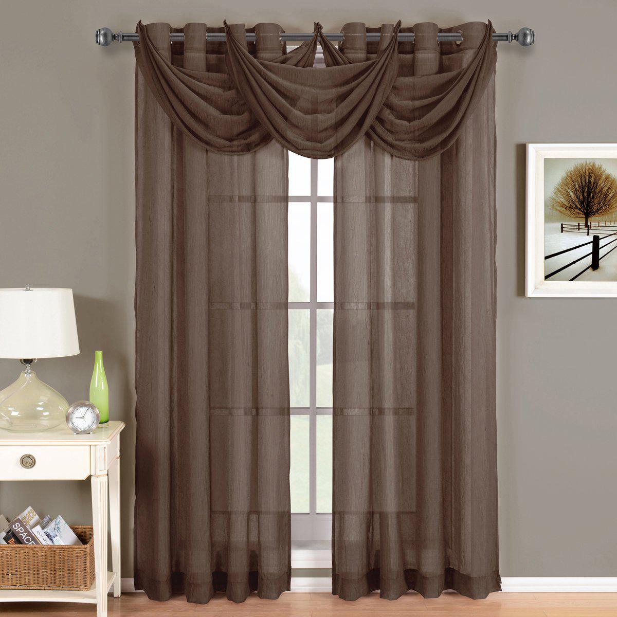 Abri Grommet Crushed Sheer Curtain Panel (Single)
