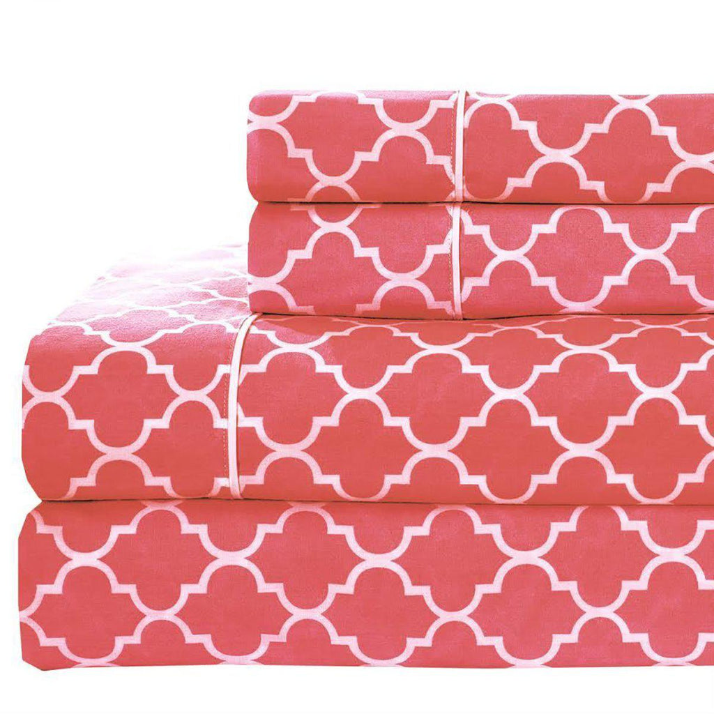 Quatrefoil Printed Percale Sheets Set – Meridian