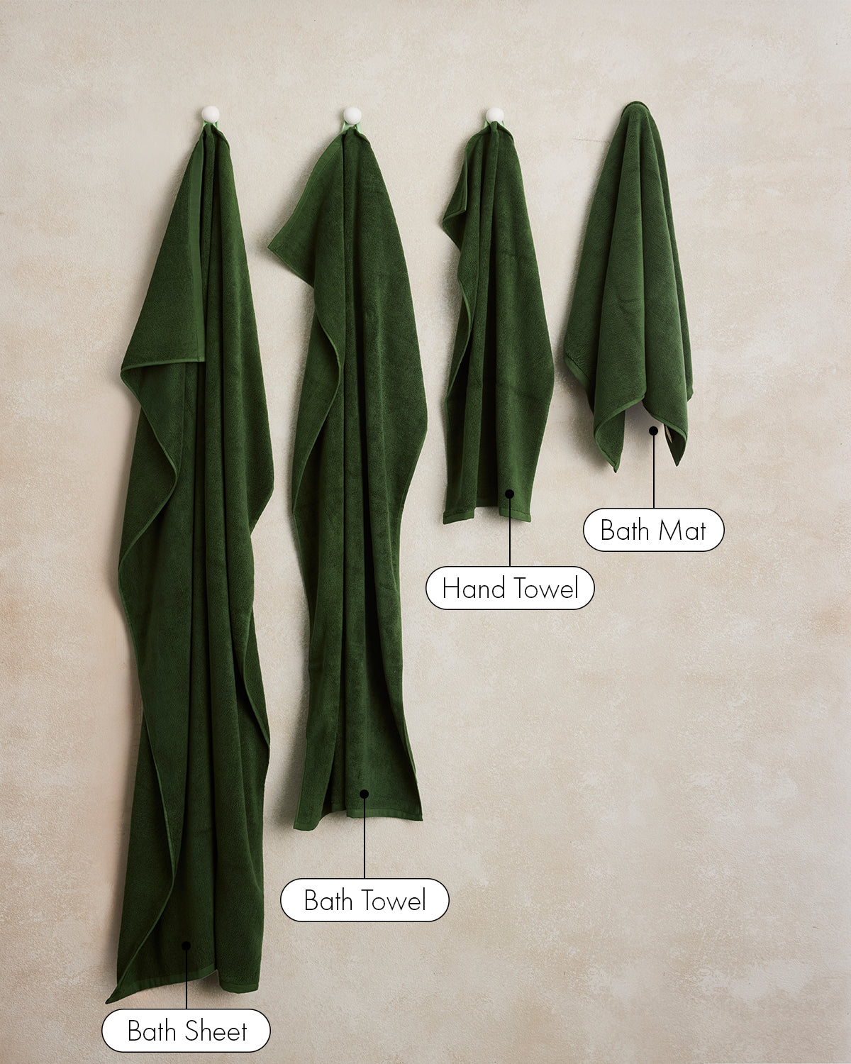 Moss Cotton Terry Bath Sheets (Set of Two)