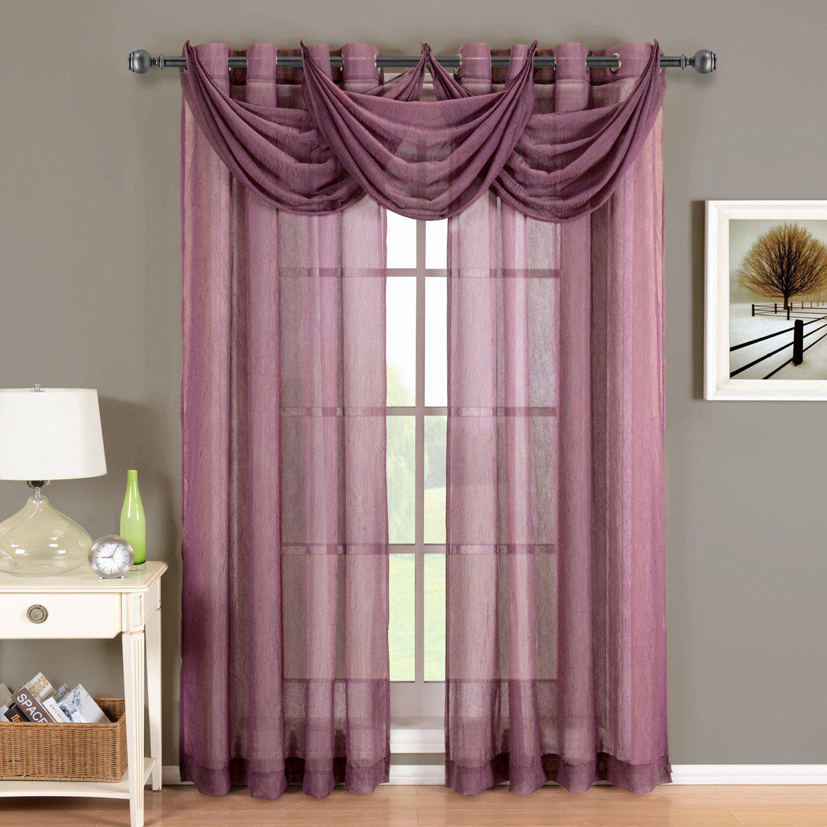 Abri Grommet Crushed Sheer Curtain Panel (Single)