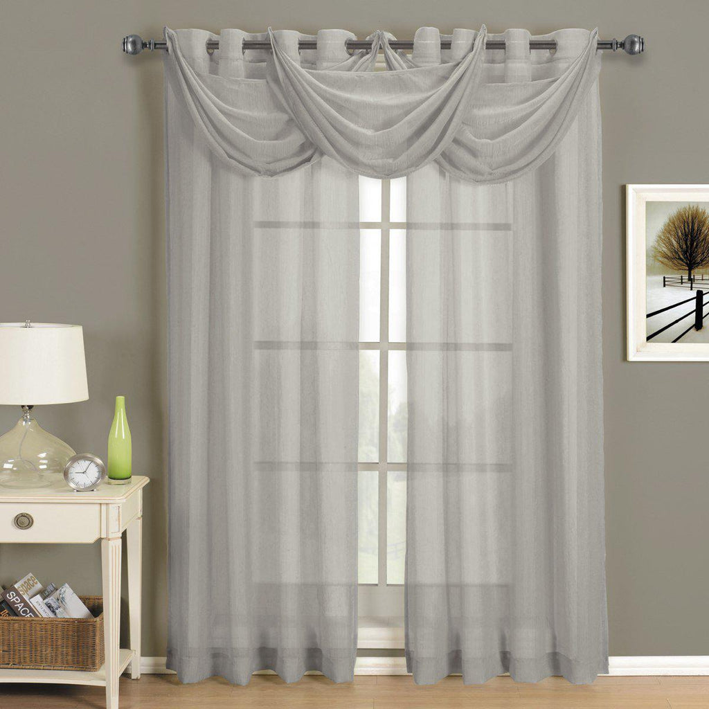 Abri Grommet Crushed Sheer Curtain Panel (Single)