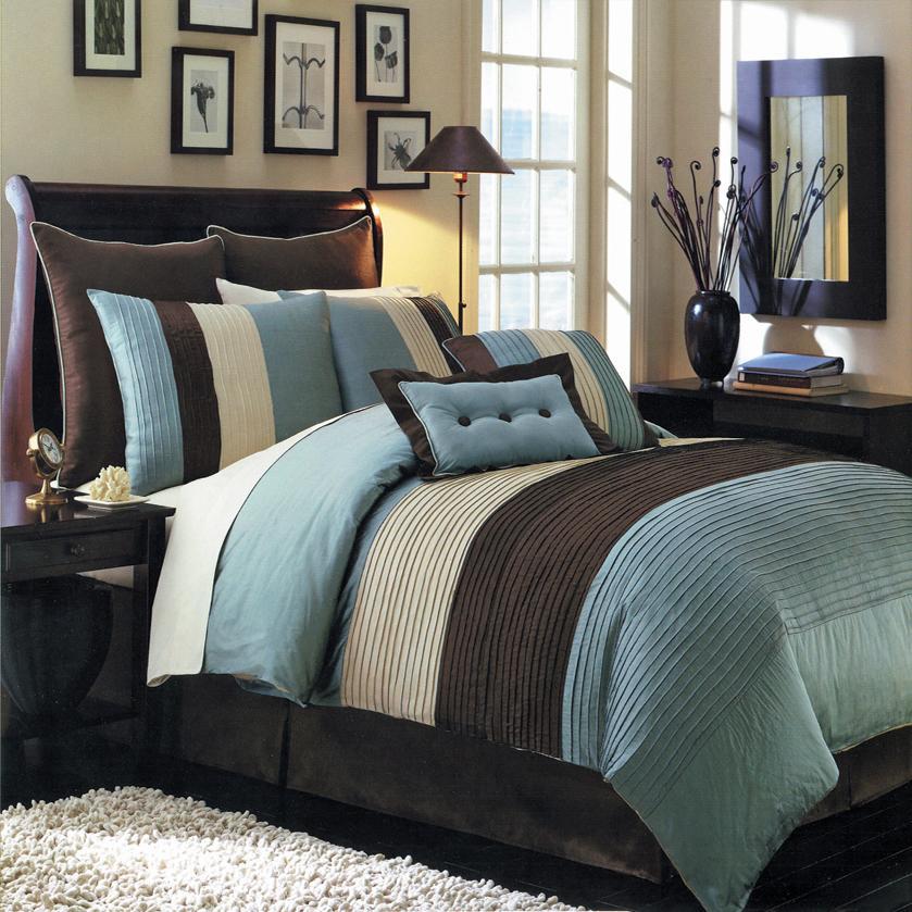 Hudson 6-8 Piece Blue Complete Comforter Set