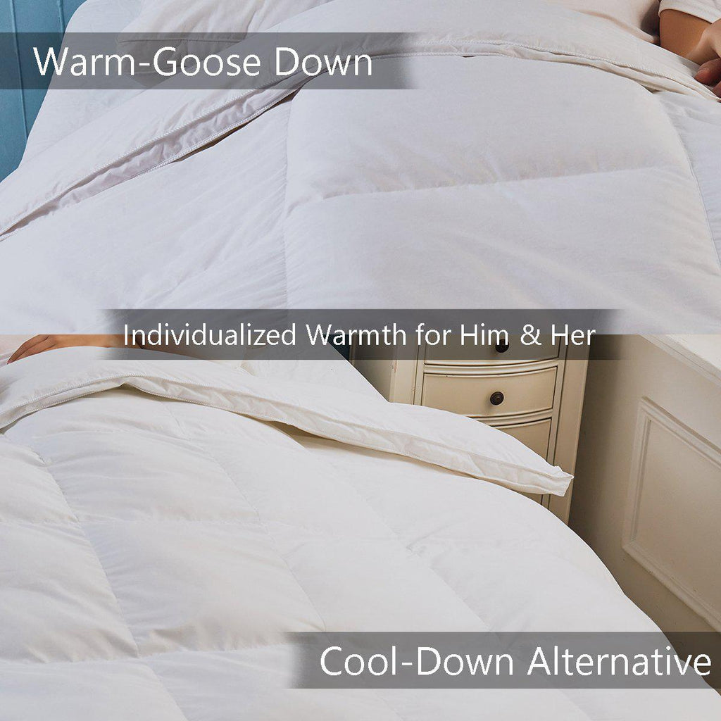 Duet Goose Comforter Individualized Warmth for Him & Her