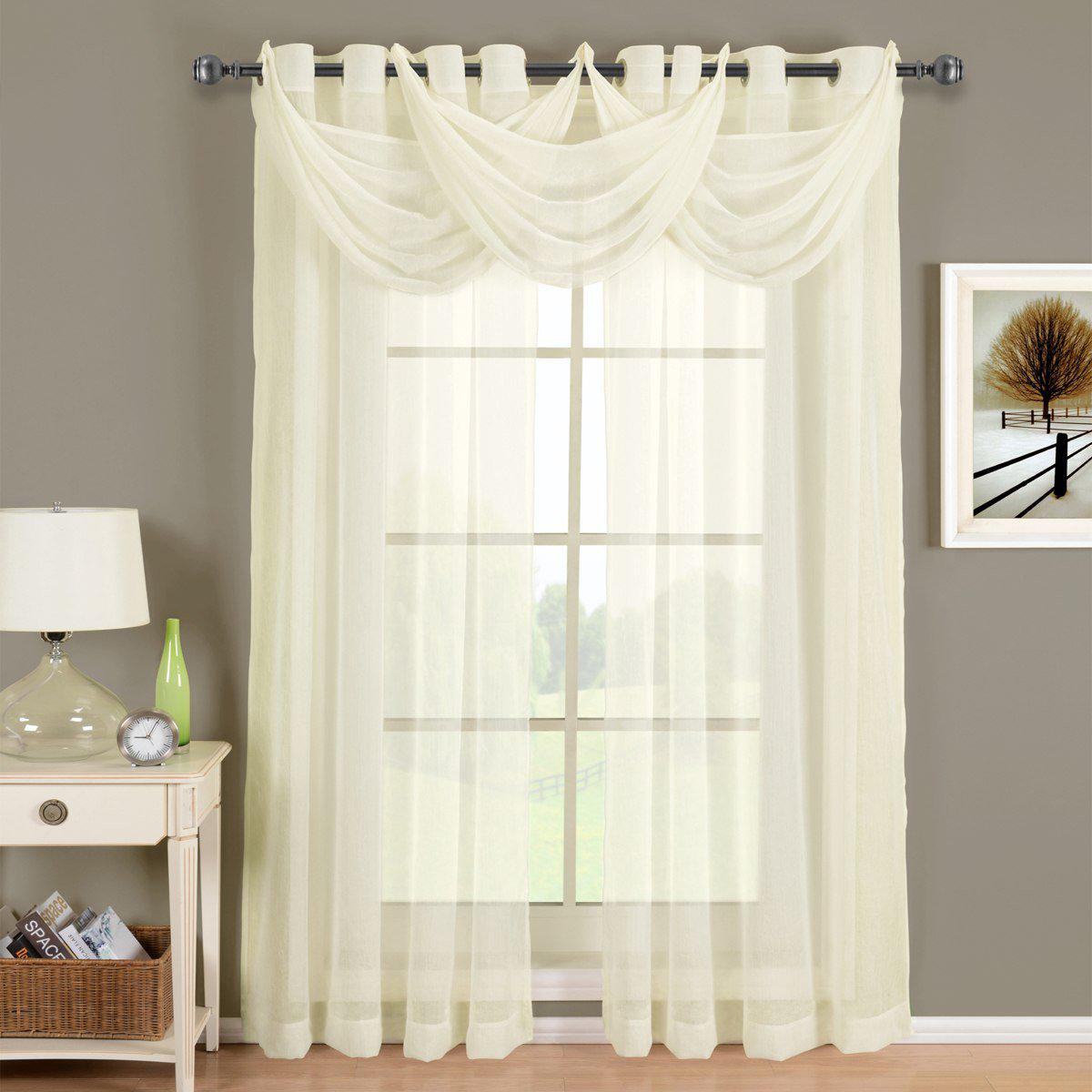 Abri Grommet Crushed Sheer Curtain Panel (Single)