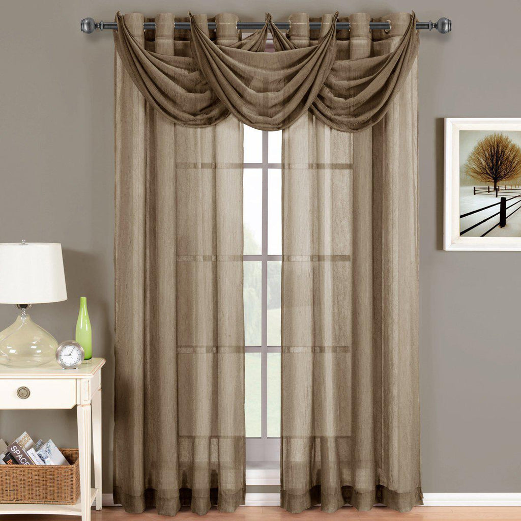 Abri Grommet Crushed Sheer Curtain Panel (Single)