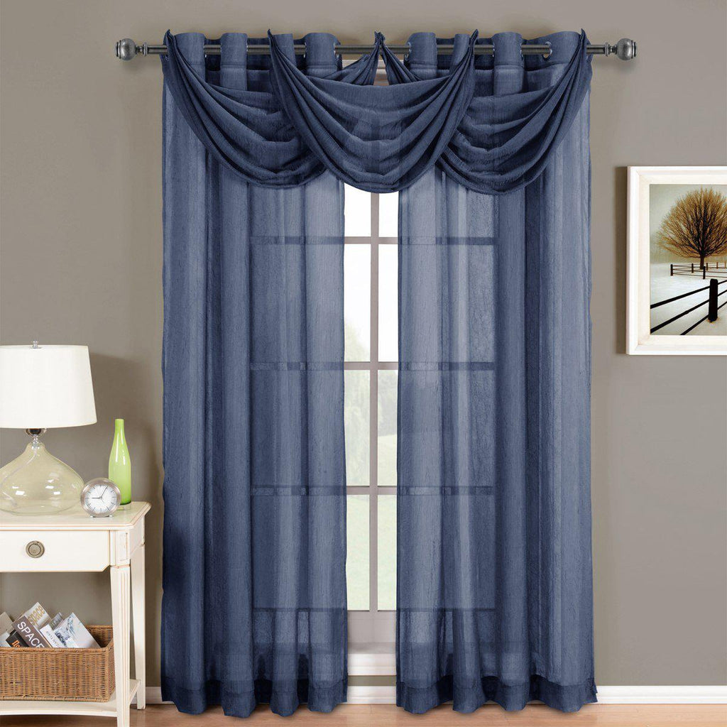 Abri Grommet Crushed Sheer Curtain Panel (Single)