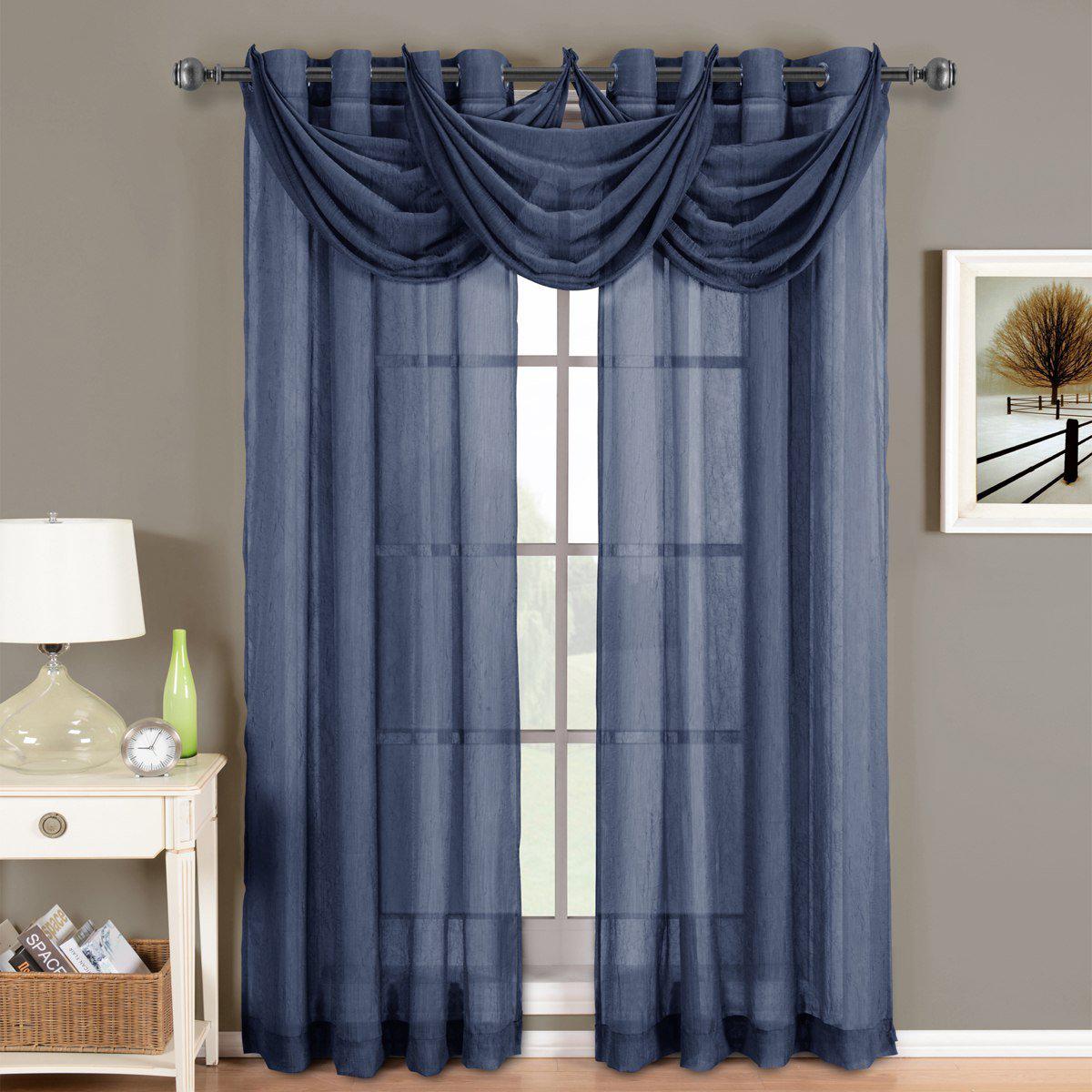 Abri Grommet Crushed Sheer Curtain Panel (Single)