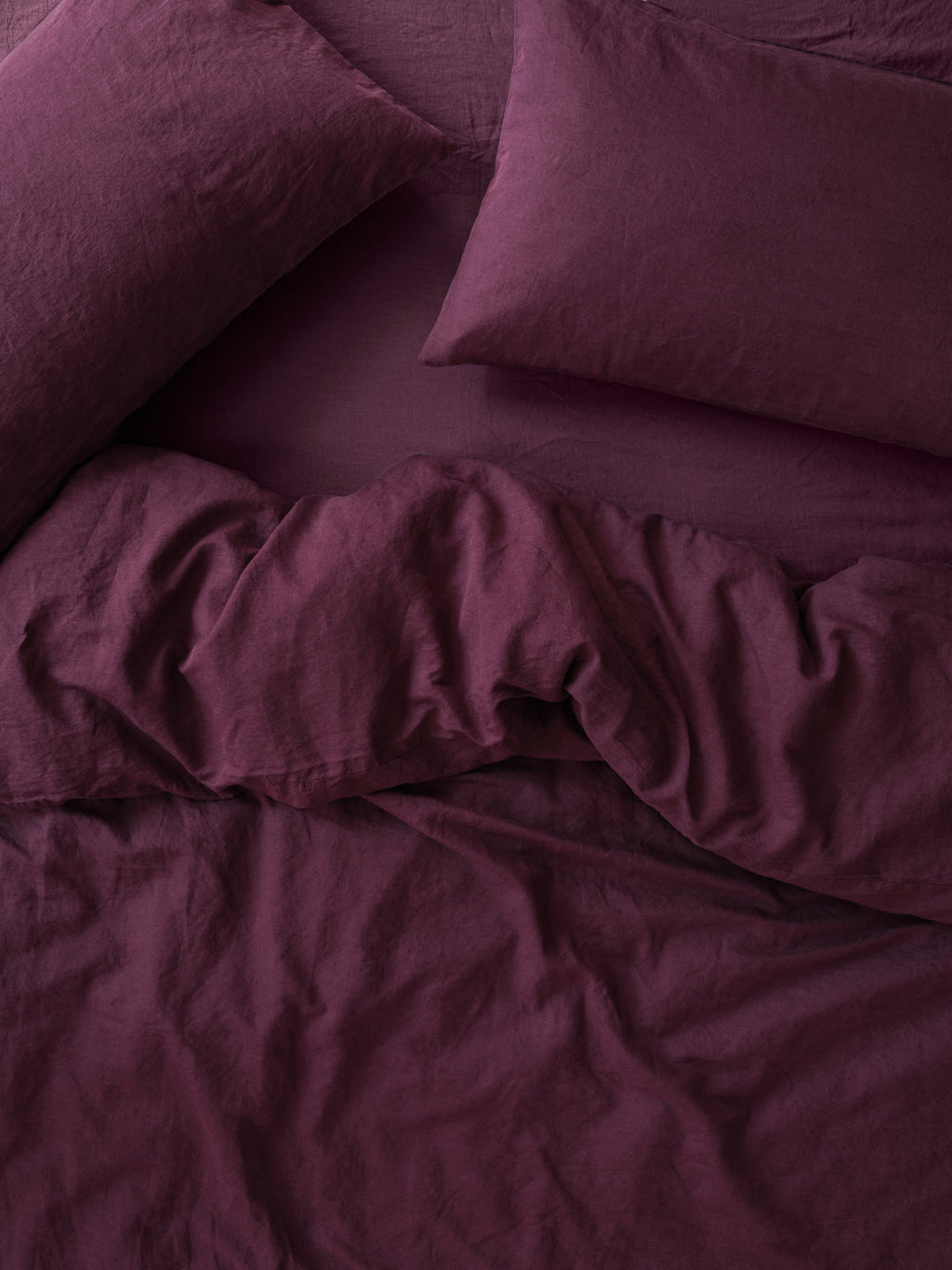 Berry Linen Blend Duvet Cover