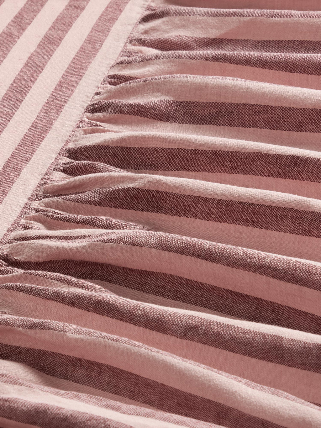 Rhubarb & Rose Pembroke Stripe Linen Blend Bed Skirt