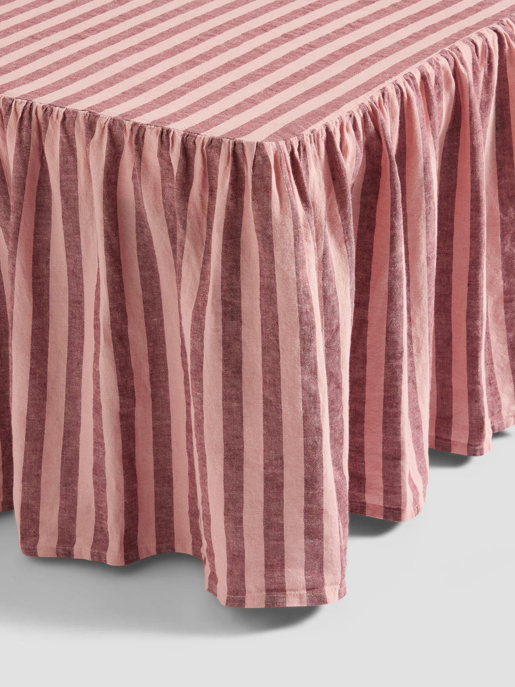 Rhubarb & Rose Pembroke Stripe Linen Blend Bed Skirt