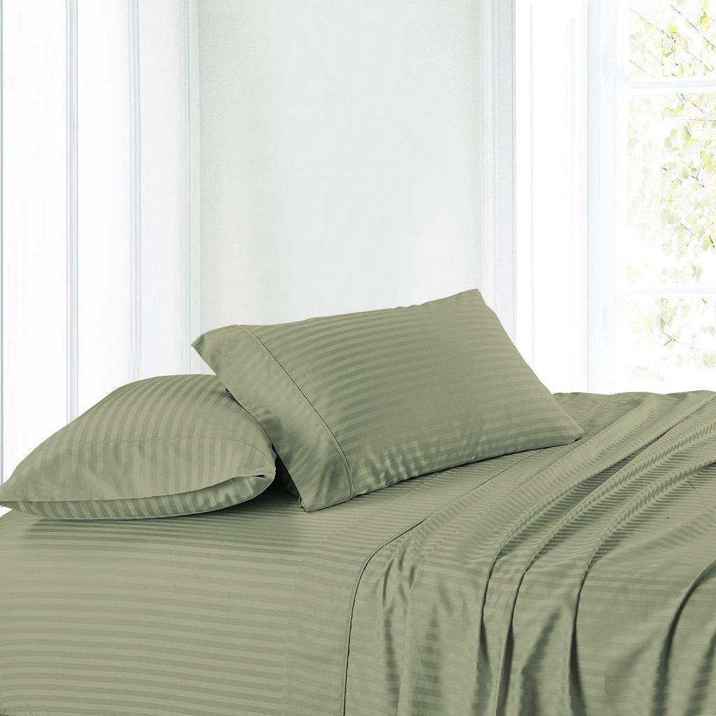 100% Cotton Sheet Set - Striped 300 Thread Count