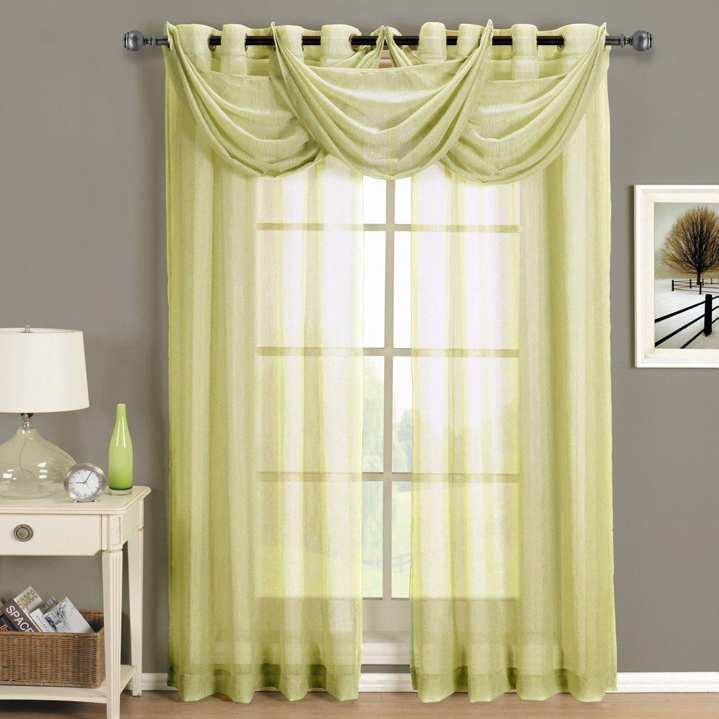 Abri Grommet Crushed Sheer Curtain Panel (Single)