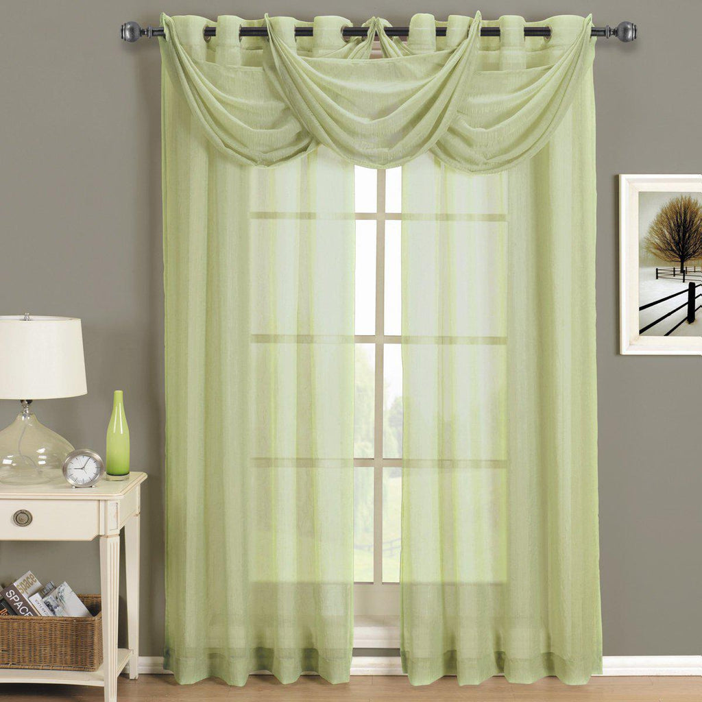 Abri Grommet Crushed Sheer Curtain Panel (Single)