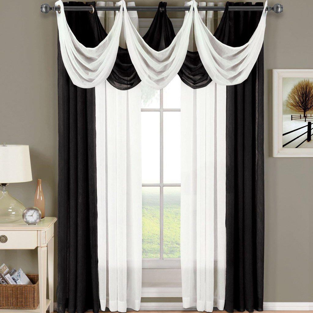 Abri Grommet Crushed Sheer Curtain Panel (Single)