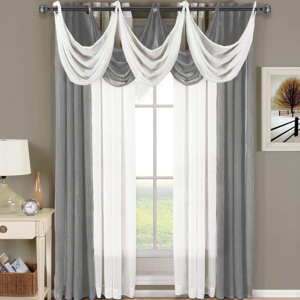 Abri Grommet Crushed Sheer Curtain Panel (Single)