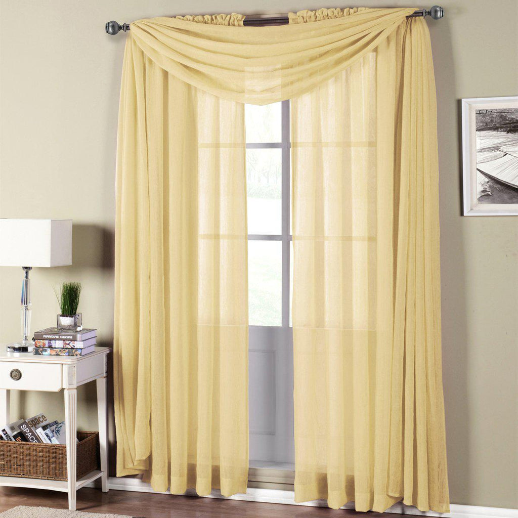 Abri Rod Pocket Crushed Sheer Curtain Panel (Single)