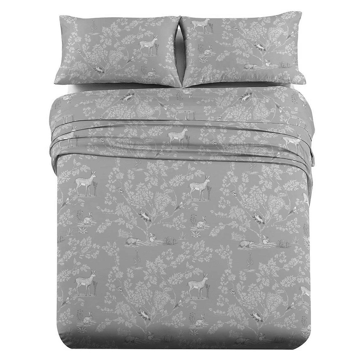 Heavyweight Printed Flannel Sheets 170GSM - Pen Drawing Deer